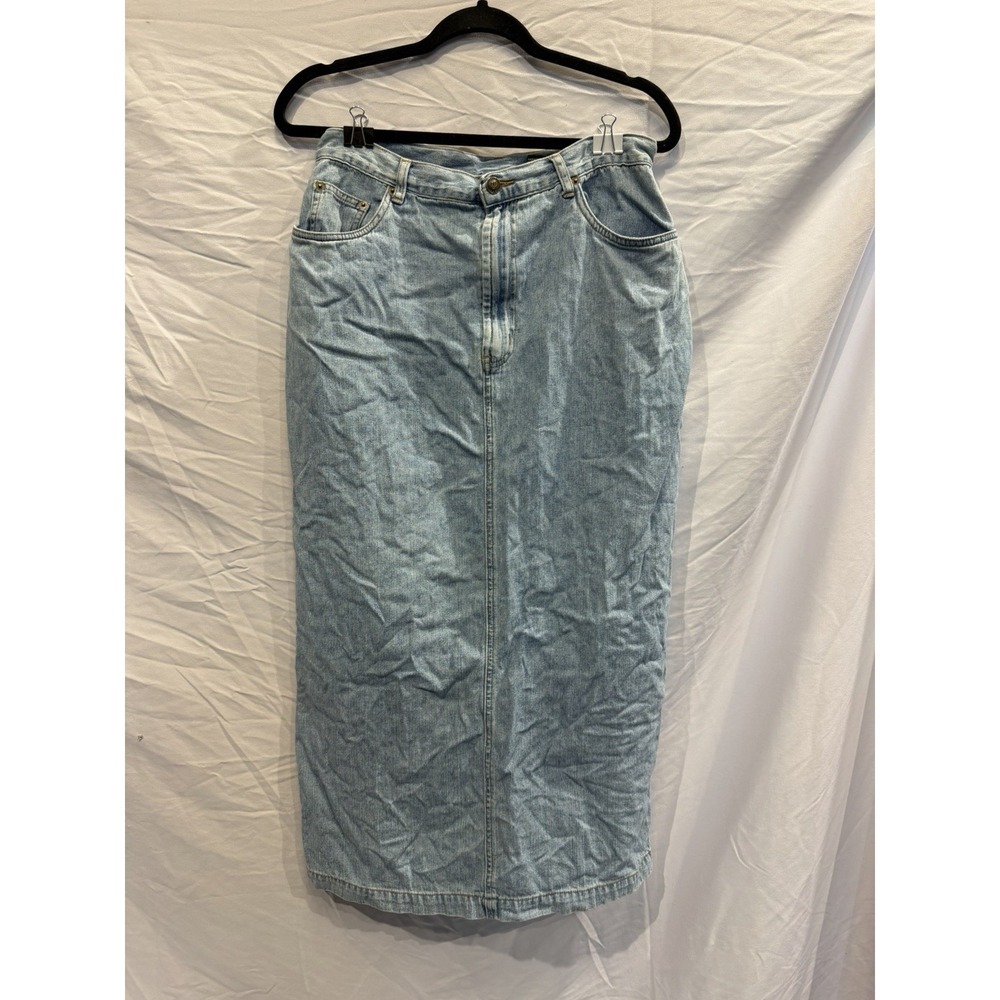 Vintage 90's Jessi Lee Women's Long Denim Skirt Blue Size 16